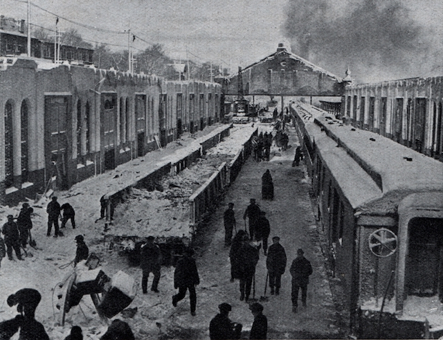 Gare du Nord, Paris in snow. 1918.