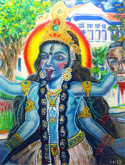 painting of Kali on Lamrock. Photography by Nik Sykes