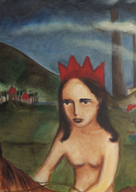 Painting of a girl wearing a crown by artist Amanda Meares